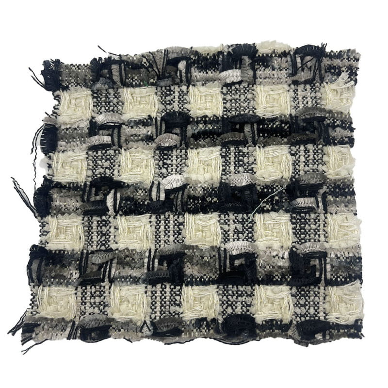 Роскошные черные серые твидовые ткани тонкой текстуры сплетенные шотландкой для пальто 22042