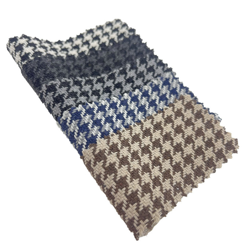 Темно-серые шерстяные ткани с узором «гусиные лапки» для толстовок 3946